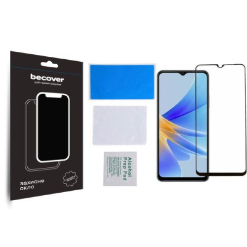 Стекло защитное BeCover Oppo A17/A17k 4G Black (709774)