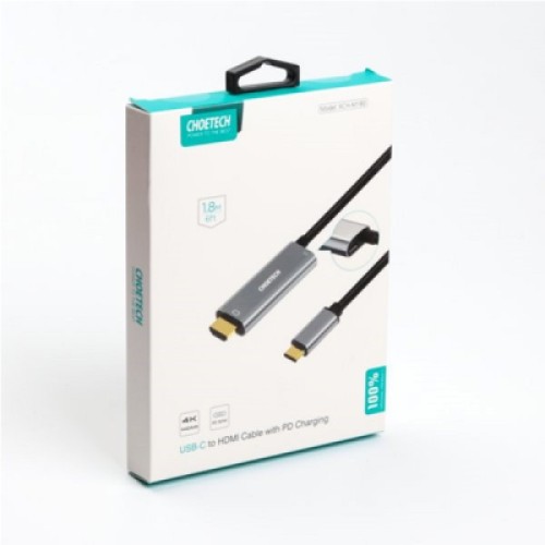 Переходник USB-C to HDMI 1.8m 4K60Hz Choetech (XCH-M180GY)