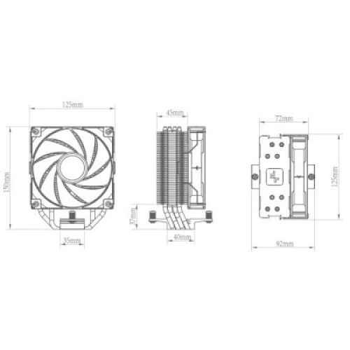Кулер для процессора Deepcool AG400 BK ARGB
