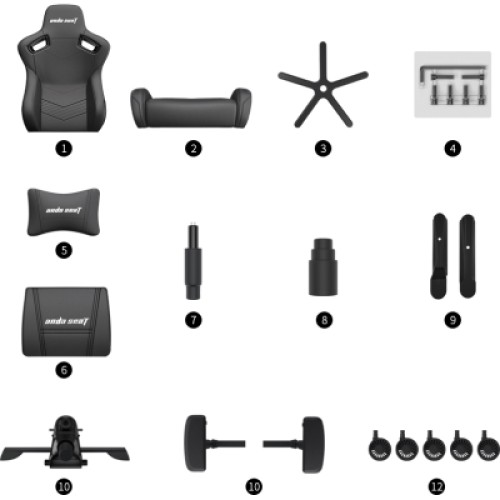 Кресло игровое Anda Seat Kaiser 2 Size XL Black (AD12XL-07-B-PV-B01)