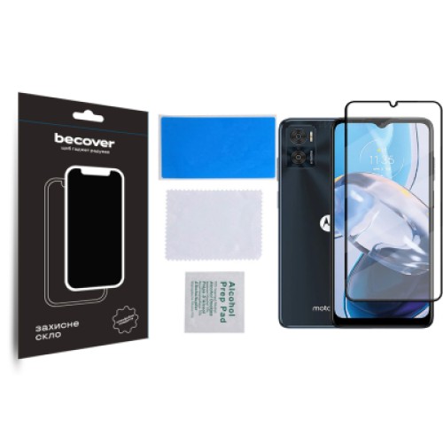 Стекло защитное BeCover Motorola Moto E22/E22i Black (709731)