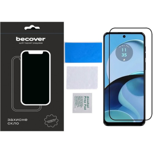Стекло защитное BeCover Motorola Moto G14 Black (709935)