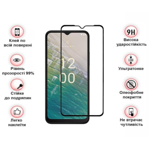 Стекло защитное BeCover Nokia C32 Black (709739)