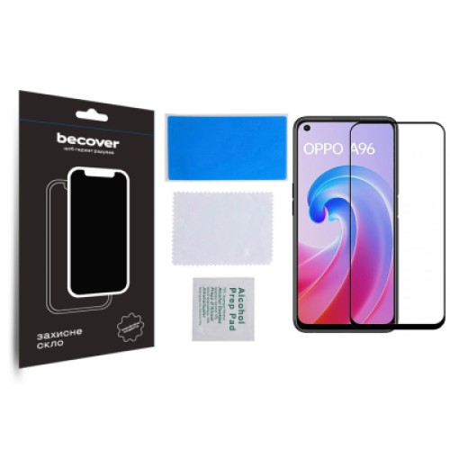 Стекло защитное BeCover Oppo A96 Black (709770)