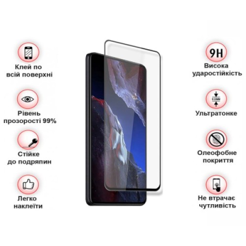 Стекло защитное BeCover Poco F5 Pro Black (709744)