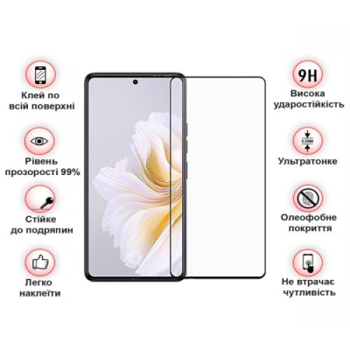 Стекло защитное BeCover Tecno Camon 20 Pro (CK7n) Black (709745)