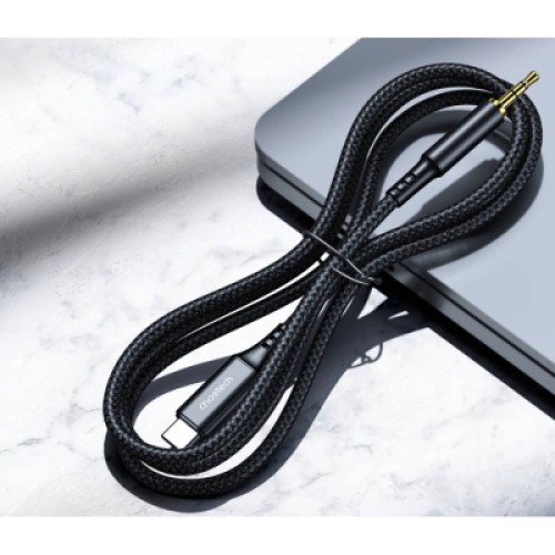 Кабель мультимедийный AUX USB-C to TRS Audio 3.5mm M/M DAC Chip 96kHz 1.0m black Choetech (AUX006)