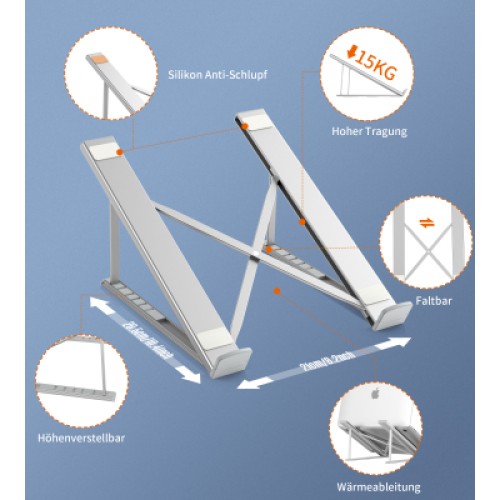 Подставка для ноутбука Choetech до 17", алюминий, компактный (H055-GY)