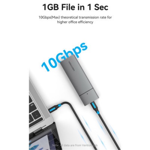 Карман внешний Vention SSD M.2 (NVME) M-key USB Type-C 3.2 gray (KPGH0)