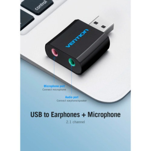 Звуковая плата Vention Audio USB 2х3,5mm jack Metal (VAB-S17-B)