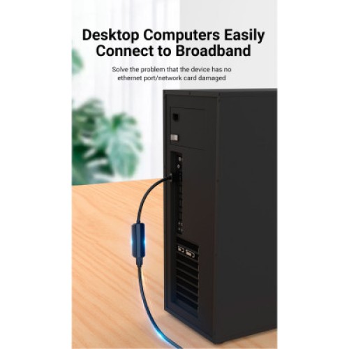 Переходник USB 2.0 to Ethernet RJ45 100Mb Vention (CEGBB)