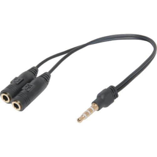 Переходник Jack 3.5mm M 4pin to 2 Jack 3.5mm F (Audio+MIC) Headset Jack Defender (63012)