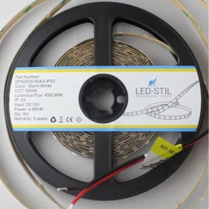 Світлодіодна стрічка LED-STIL 3000K 4,8 Вт/м 2835 60 діодів IP33 24 Вольта 450 lm (DFN2835-60A3-IP33-24V)