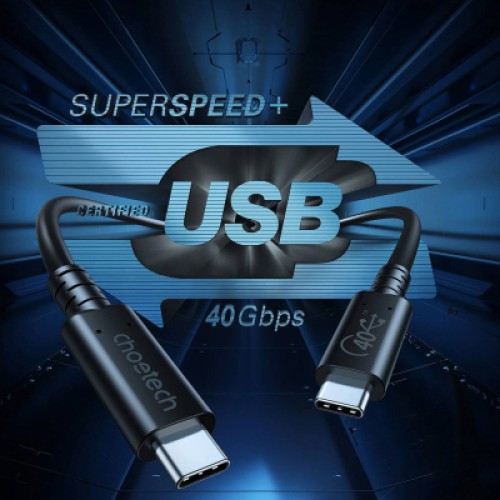 Дата кабель USB-C to USB-C 0.8m USB 4 100W 40Gbps 8K60Hz Choetech (XCC-1028) Дата кабель USB-C to USB-C 0.8m USB 4 100W 40Gbps 8K60Hz Choetech (XCC-1028)