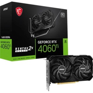 Видеокарта MSI GeForce RTX4060Ti 16Gb VENTUS 2X OC BLACK (RTX 4060 Ti VENTUS 2X BLACK 16G OC)