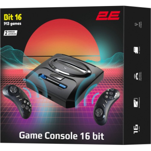 Игровая консоль 2E 16bit HDMI (2 бездротових геймпада, 913 іг (2E16BHDWS913)