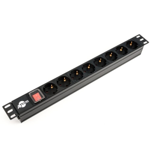 Силовой блок 19" 8 розеток, без кабеля, с выключателем Atcom (AT1801)