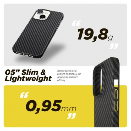 Чехол для мобильного телефона Armorstandart LikeCarbon MagCase Apple iPhone 15 Plus Black (ARM69292)