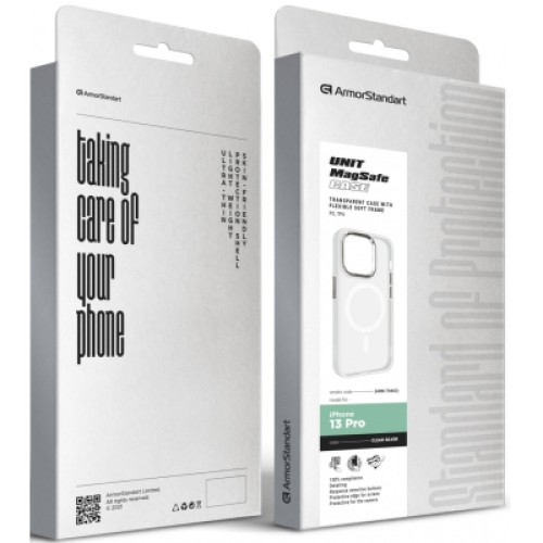Чехол для мобильного телефона Armorstandart Unit MagSafe Apple iPhone 13 Pro Matte Clear Silver (ARM70463)