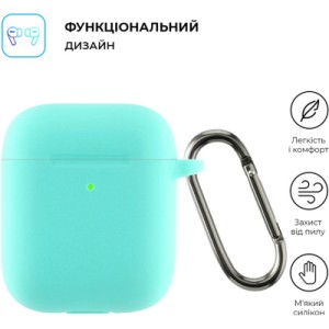 Чохол для навушників Armorstandart Ultrathin Silicone Case With Hook для Apple AirPods 2 Mint Green (ARM59686)