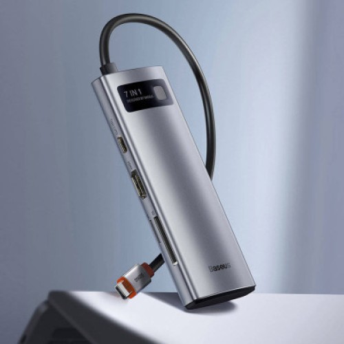 Порт-репликатор Baseus 7-in-1 Metal Gleam Series Type-C to HDMI+USB+SD/TF Docking Station (WKWG020113) Порт-репликатор Baseus 7-in-1 Metal Gleam Series Type-C to HDMI+USB+SD/TF Docking Station (WKWG020113)
