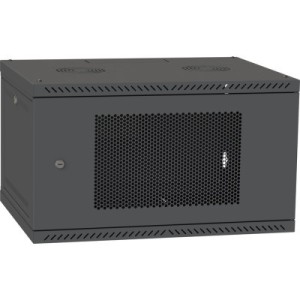 Шафа настінна Ipcom 6U, 600*450, перфоровані дверцята, RAL9005 (СН-6U-060х045-ДП-9005)