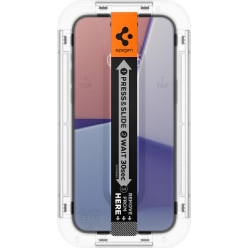 Стекло защитное Spigen Apple iPhone 15 Plus EZ FIT tR (2 Pack) (AGL06883)