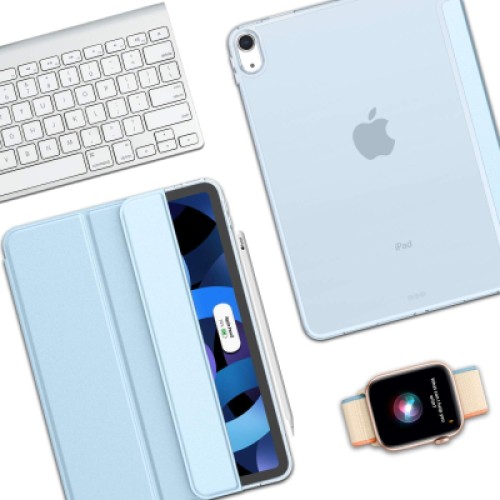 Чехол для планшета BeCover Tri Fold Hard Apple iPad Air 5 (2022) 10.9" Light Blue (709663)