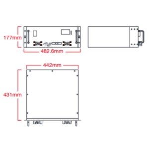 Батарея LiFePo4 Marsriva 48V 100Ah, 19" LCD 16S (MR-PBLF48-100)