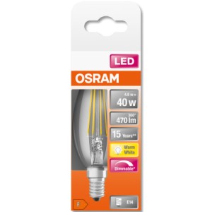 Лампочка Osram LED CL B40 DIM 4,8W/827 230V FIL E14 (4058075437043)