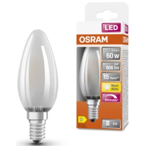 Лампочка Osram LED CL B60 DIM 6,5W/827 230V GL FR E14 (4058075434486)