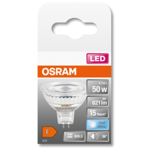 Лампочка Osram LED MR16 50 36 8W/840 12V GU5.3 (4058075433786)