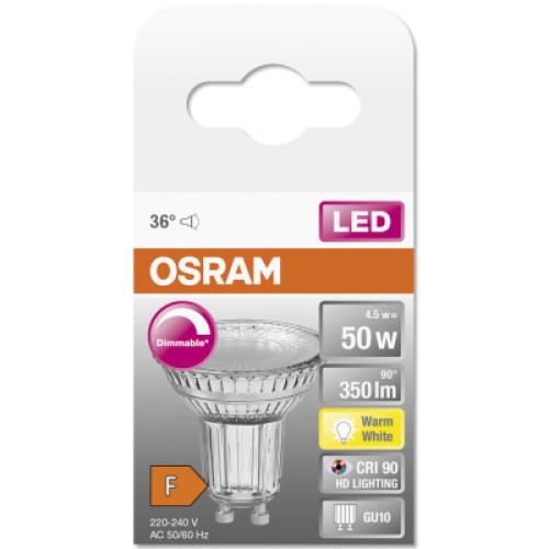 Лампочка Osram LED PAR16 DIM 50 36 4,5W/927 230V GU10 (4058075797888)