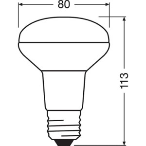 Лампочка Osram LED R80 60 4,3W/827 230V GL E27 (4058075433304)