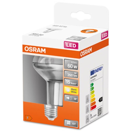 Лампочка Osram LED R80 60 4,3W/827 230V GL E27 (4058075433304)