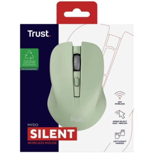Мышка Trust Mydo Silent Wireless Green (25042)