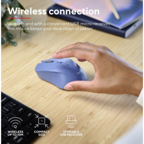 Мышка Trust Mydo Silent Wireless Blue (25041)