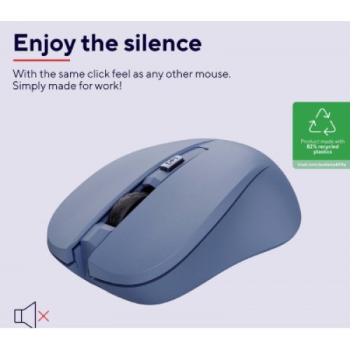 Мышка Trust Mydo Silent Wireless Blue (25041)