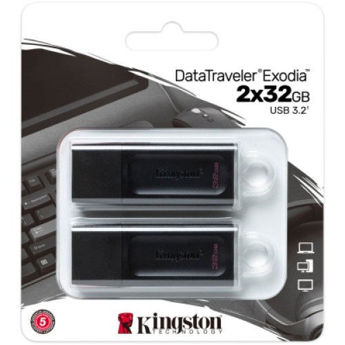 USB флеш накопитель Kingston 2x32GB DataTraveler Exodia Black/White 2 Pieces USB 3.2 (DTX/32GB-2P) USB флеш накопитель Kingston 2x32GB DataTraveler Exodia Black/White 2 Pieces USB 3.2 (DTX/32GB-2P)