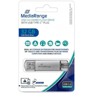 USB флеш накопитель Mediarange 32GB Silver USB 3.0 / Type-C (MR936)