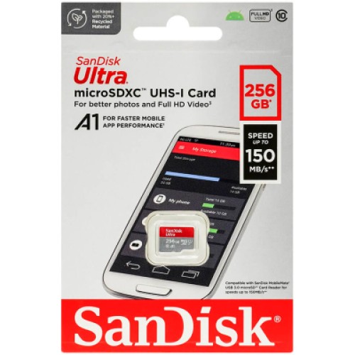 Карта памяти SanDisk 256GB microSD class 10 UHS-I Ultra (SDSQUAC-256G-GN6MN)