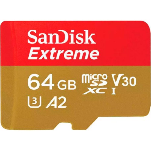 Карта памяти SanDisk 64GB microSD class 10 UHS-I Extreme For Action Cams and Dro (SDSQXAH-064G-GN6AA)