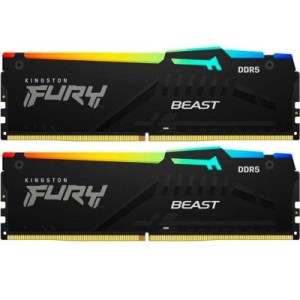 Модуль памяти для компьютера DDR5 16GB (2x8GB) 5200 MHz Beast RGB Kingston Fury (ex.HyperX) (KF552C36BBEAK2-16)