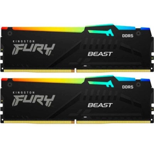 Модуль памяти для компьютера DDR5 64GB (2x32GB) 5200 MHz Beast RGB Kingston Fury (ex.HyperX) (KF552C40BBAK2-64)