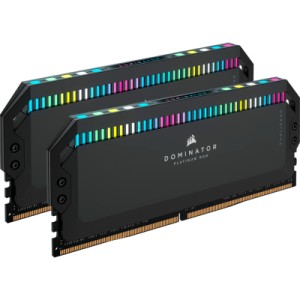Модуль памяти для компьютера DDR5 32GB (2x16GB) 6200 MHz Dominator Platinum RGB Black Corsair (CMT32GX5M2X6200C36)
