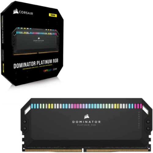 Модуль памяти для компьютера DDR5 32GB (2x16GB) 6200 MHz Dominator Platinum RGB Black Corsair (CMT32GX5M2X6200C36)