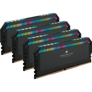 Модуль памяти для компьютера DDR5 64GB (4x16GB) 6200 MHz Dominator Platinum RGB Black Corsair (CMT64GX5M4B6200C32)