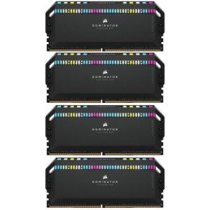 Модуль памяти для компьютера DDR5 64GB (4x16GB) 6200 MHz Dominator Platinum RGB Black Corsair (CMT64GX5M4B6200C32)