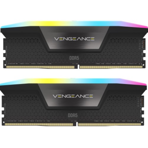 Модуль памяти для компьютера DDR5 64GB (2x32GB) 5200 MHz Vengeance RGB Black Corsair (CMH64GX5M2B5200C40) Модуль памяти для компьютера DDR5 64GB (2x32GB) 5200 MHz Vengeance RGB Black Corsair (CMH64GX5M2B5200C40)