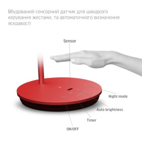 Настольная лампа Videx VL-TF15R 20W 4100K 220V red (26431)